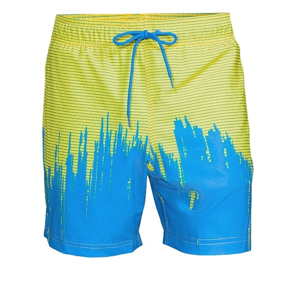 Swim Mens Novelty Print 6 Swim Trunks With Stretch